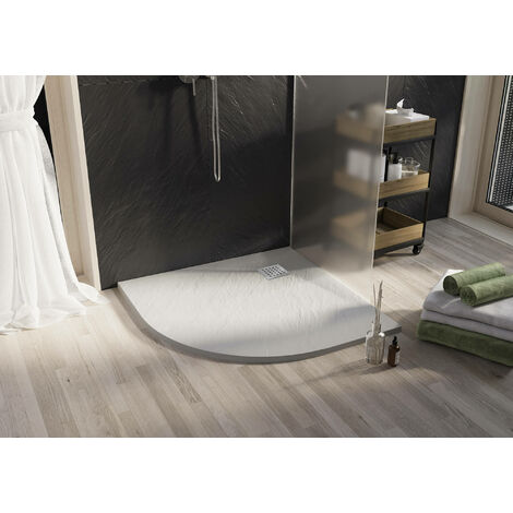 Piatto Doccia Semicircolare 90x90 cm in Acrilico Fosterberg Azalea 4 Bianco