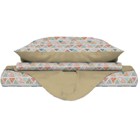 Copripiumino Singolo Happy Linen – Double Face Sole E Arcobaleno