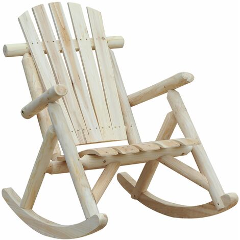 Sedia a Dondolo da Giardino in Legno 66x96x98 cm Vermont
