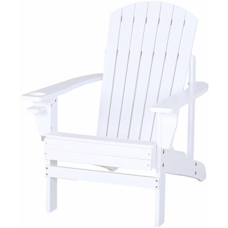 Sedia da Giardino in Legno 97x72,39x92,71 cm Oklahoma Bianco (1/5)