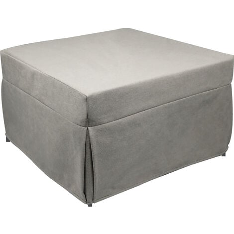 Pouf letto singolo con materasso 75X75X43 cm salvaspazio