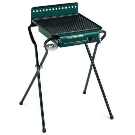 Piastra di Cottura GAS 4043 GHIV Ompagrill in Ghisa Vetrificata 40x43 cm Alimentazione a Gas e Metano Struttura Pieghevole in Acciaio Verde (1/4)