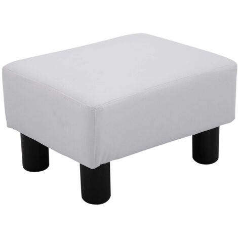 Pouf Poggiapiedi in Similpelle 40x30x24 cm Bianco (1/5)