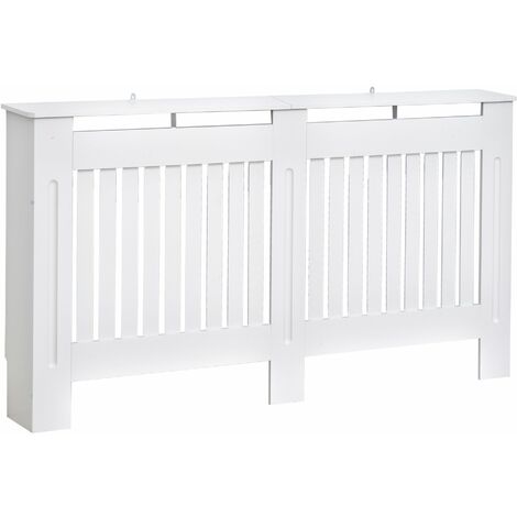 Copritermosifone in Legno MDF Bianco 152x19x81 cm (1/5)