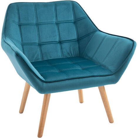 Poltrona Imbottita 79x69,5x72,5 cm in Tessuto Petrolio (1/5)