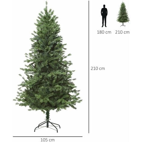 Albero Di Natale 210 cm Gran Sasso Super Folto 1417 Rami Pino