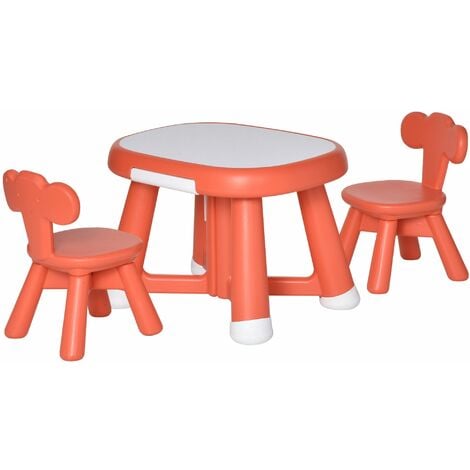 Tavolo Tavolino Multigioco con Sedia in Plastica per Bambini 2 Vasche  71x53x45cm