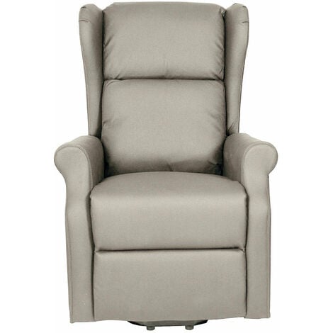 EASYCOMFORT Poltrona Relax Reclinabile Manualmente in Tessuto con  Imbottitura Extra, Grigio