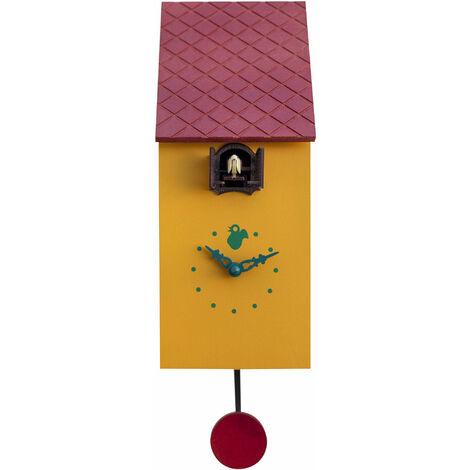 Orologio a Cucù da Parete 13x30x12 cm Pirondini Italia Portofino Giallo Melone (1/2)