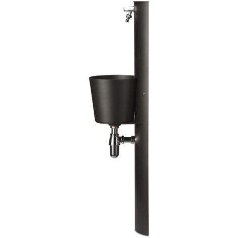 Bel-Fer – Fontana a parete da giardino con rubinetto e secchio – Ferro verniciato antiruggine – Altezza allacciamento acqua 116cm – Made in Italy (1/5)