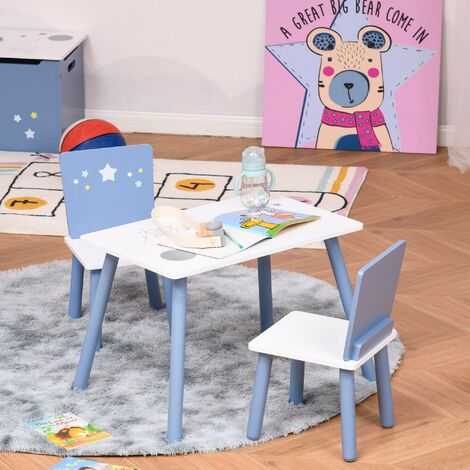 Set Mobili Tavolo e Sedie per Bambini Gioco Tavolino con 2 Sgabelli  Soggiorno Design Oceano in Legno