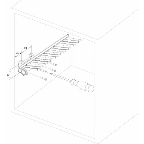 Emuca Porta Cravatte Laterale Estraibile Per Armadio, Alluminio E Plastica,  Anodizzato Opaco E Nero.