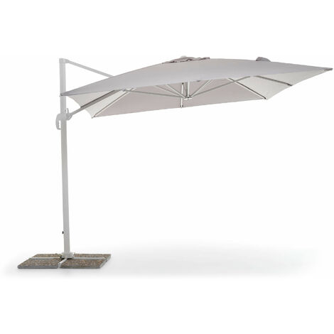Ombrellone Da Giardino Decentrato Darwin 3x4 M - Grigio, Telo In Poliestere Con Palo In Alluminio