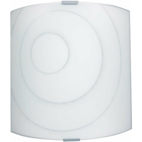 Applique 1xE27 Montatura Argento Vetro Lastra Bianco E-Energy Chiara (1/2)