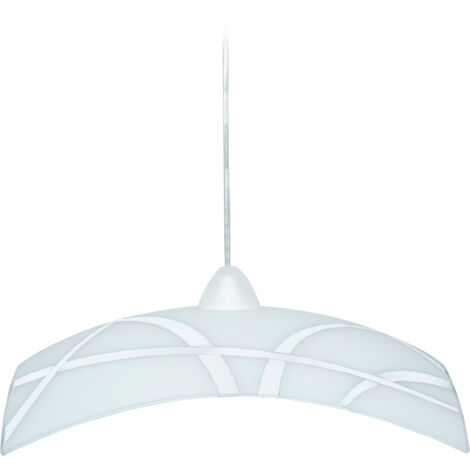 Saliscendi D50 1xE27 Montatura Trasparente Vetro Lastra Bianco E-Energy