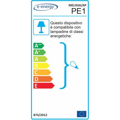 Applique 1xE27 Ganci Cromo Vetro Lastra Bianco E-Energy Melissa