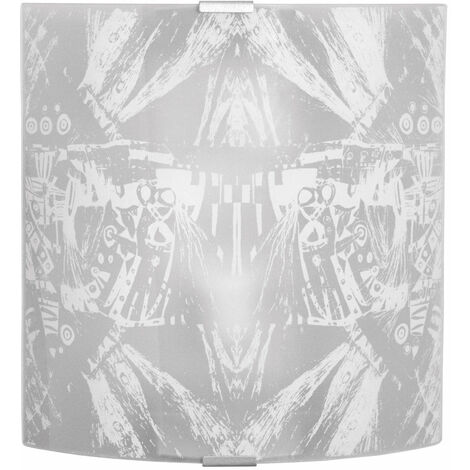 Applique 1xE27 Montatura Argento Vetro Lastra Decorato Astratto E-Energy Roberta (1/2)