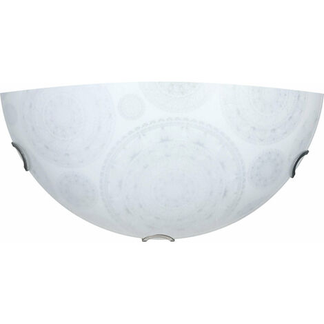 Applique 1xE27 Ganci Cromo Vetro Lastra Bianco Decorato Ruote E-Energy Tosca (1/2)