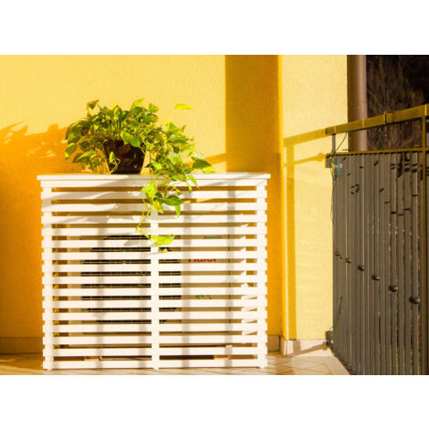 Copri Condizionatore In Legno Fiano - 105x50,5cm, Colore Bianco, Per Esterni E Interni - Foto 13