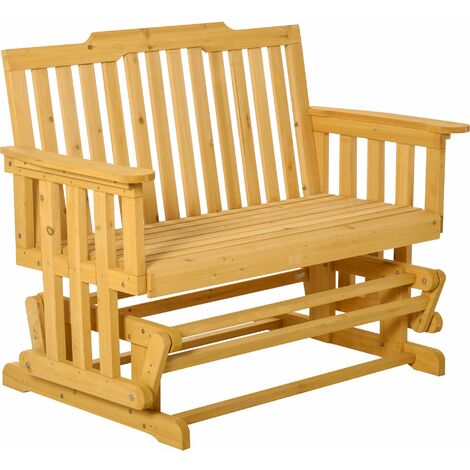 Panchina 2 Posti a Dondolo da Giardino 124x76x95 cm in Legno (1/5)