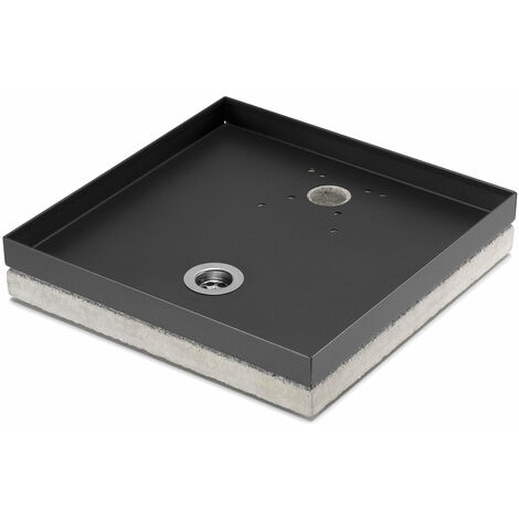 Base Portaciottolo per Fontane 40x40x8 cm in Metallo con Base in Cemento Belfer 42/BSE/10 Antracite