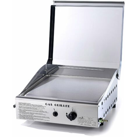 Piastra di Cottura in Acciaio a Gas GPL Ompagrill Plancha Single 4044/Cover