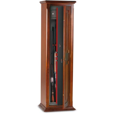 Fuciliera Portafucili a Chiave per 7 Armi con Tesoretto Serie Riv. Legno Technomax - 1605X450X370Mm