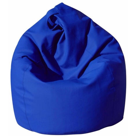 Poltrona a Sacco Pouf in Similpelle Blu Avalli