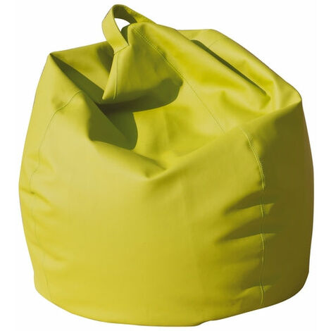 Poltrona a Sacco Pouf in Similpelle Verde Acido Avalli