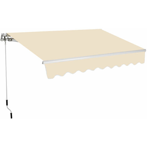 Tenda da Sole Barra Quadra 200x250 cm Tessuto in Poliestere Beige Unito