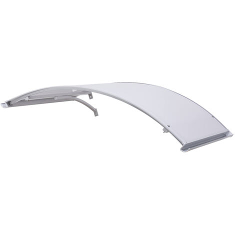 Pensilina Tettoia ad Arco 160x120 cm in Alluminio e Policarbonato Compatto Satinato Opalino