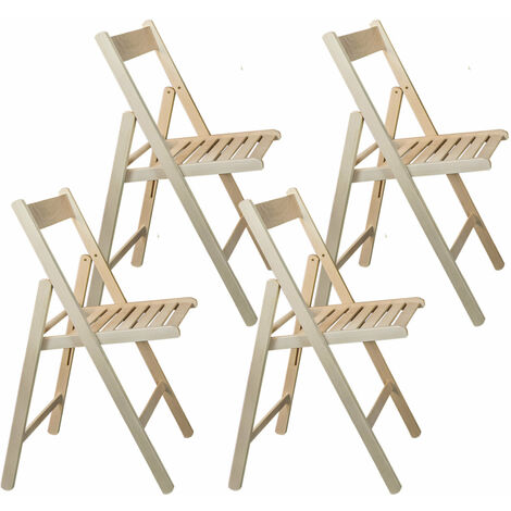 Set 4 Sedie Pieghevole 47,5x42,5x45/79 cm in Legno di Faggio FSC Grezza (1/3)