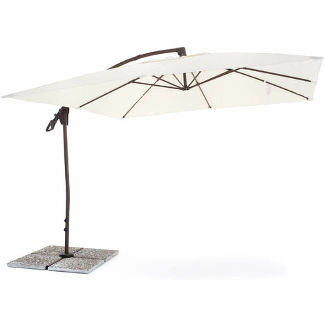 Ombrellone da Giardino Decentrato 3x3m in Alluminio e Poliestere Suitset Ecrù