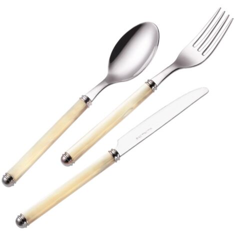 Servizio Set di Posate 24 pezzi in Acciaio Inox Eme Linea Perlato Blu 11