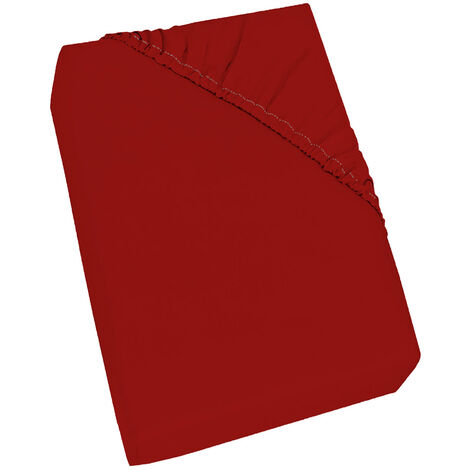 Lenzuolo Sotto 1 Piazza e Mezzo con Angoli ed Elastico Tinta Unita Rosso