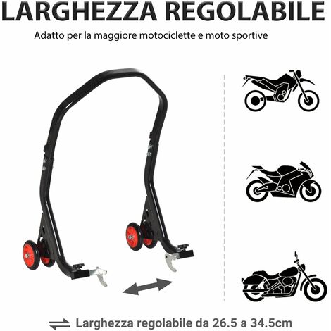 Cavalletto Alzamoto Posteriore Universale per Moto Sportive max 200Kg Nero