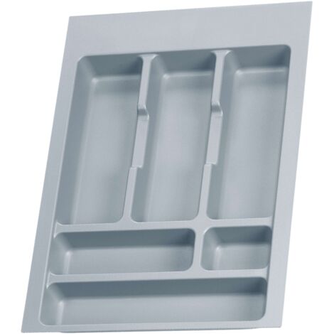 Emuca Optima Portaposate per cassetto Universale, Modulo 400mm, Plastica, Grigio