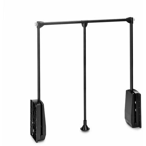 Appendiabiti per Armadio Hang H830 - 1150 Verniciato Nero Acciaio e Tecnoplastica Emuca