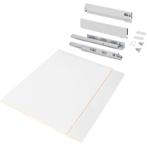 Kit di cassetti Emuca Vertex bianco 93 mm altezza 500 mm profondità