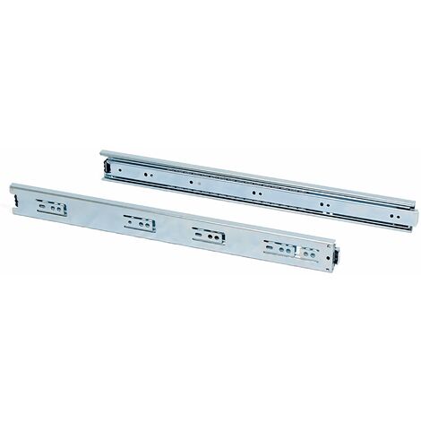 Guide a Sfera per Cassetti ad Estrazione Totale H45 mm L500 Zincato Bianco Acciaio Emuca