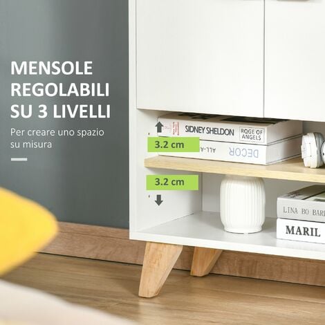 Mobile 2 Ante Scorrevoli 3 Ripiani 60x30x71 cm in Truciolato Rovere –  acquista su Giordano Shop