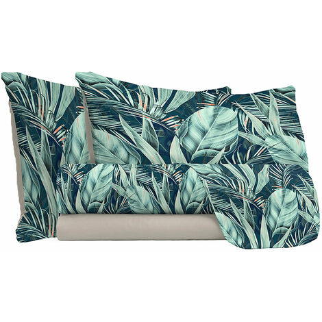 Set Lenzuola Matrimonale Sopra Sotto e Federe in Microfibra Tropical