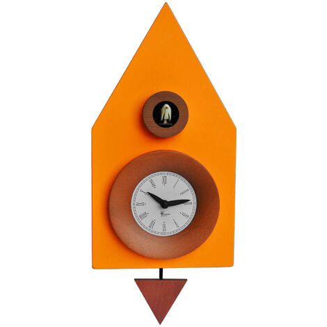 Orologio a Cucù da Parete 20X36X13Cm Pirondini Italia Dark Arancio Giallo (1/2)