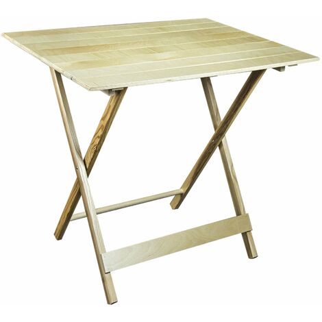 Tavolo da Giardino Pieghevole 80x60x80 cm in Legno Naturale (1/4)