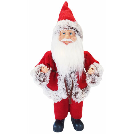 Bizzotto Pupazzo Di Babbo Natale Argento 60 Cm - Statuetta Decorativa Natalizia Con Sacco Regali