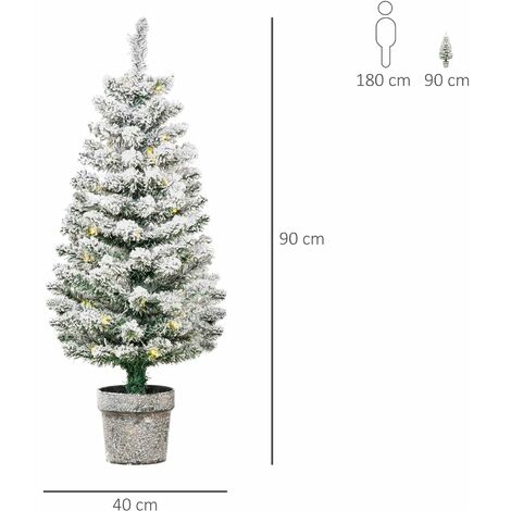 Albero di Natale Artificiale 90 cm 116 Rami con Luci Led Bianche Verde