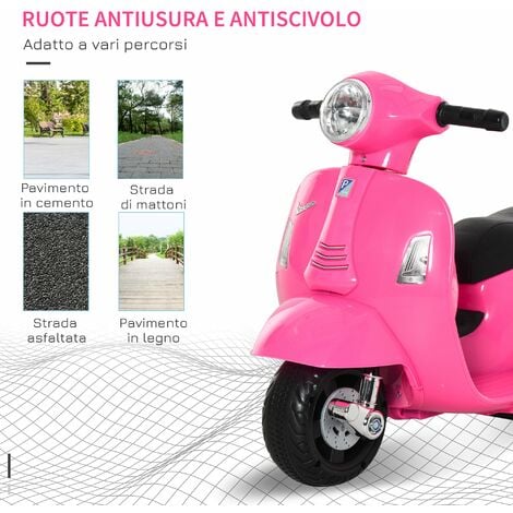 Piaggio Mini Vespa GTS Elettrica 6V per Bambini Rosa