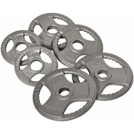 Set di 6 Dischi Pesi per Bilanciere Totale 35 Kg Grigi (1/5)