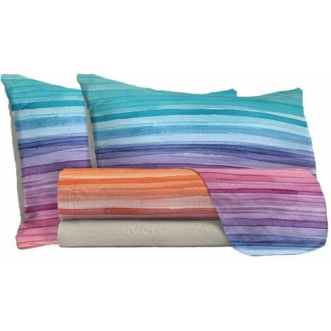 Set Lenzuola Letto Singolo Cotone Sotto Sopra Federa Varie Fantasie Multicolore Offerta Fantasia 18, Singolo 