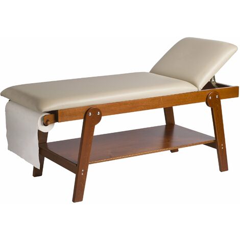 Lettino da Massaggio Visita Fisioterapia Fisso 2 Sezioni 190x70x75 cm 250Kg Beige (1/4)